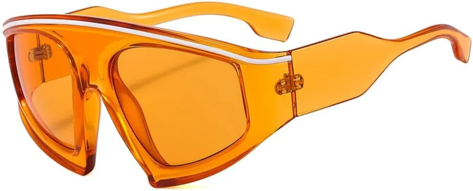 

Солнцезащитные очки «кошачий глаз» в стиле панк для женщин, большие спортивные солнцезащитные очки для мужчин, защита от ультрафиолета UV400 HDUBFY, Orange