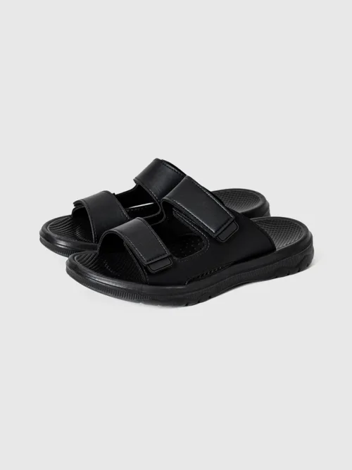 Мужские сандалии с двумя регулируемыми ремнями GO67 Delb Lockdown Two-Strap Slide BSQT by Classy черные — фото 3
