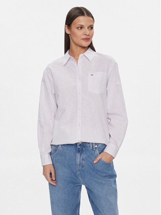 

Рубашка свободного покроя Tommy Jeans, фиолетовый