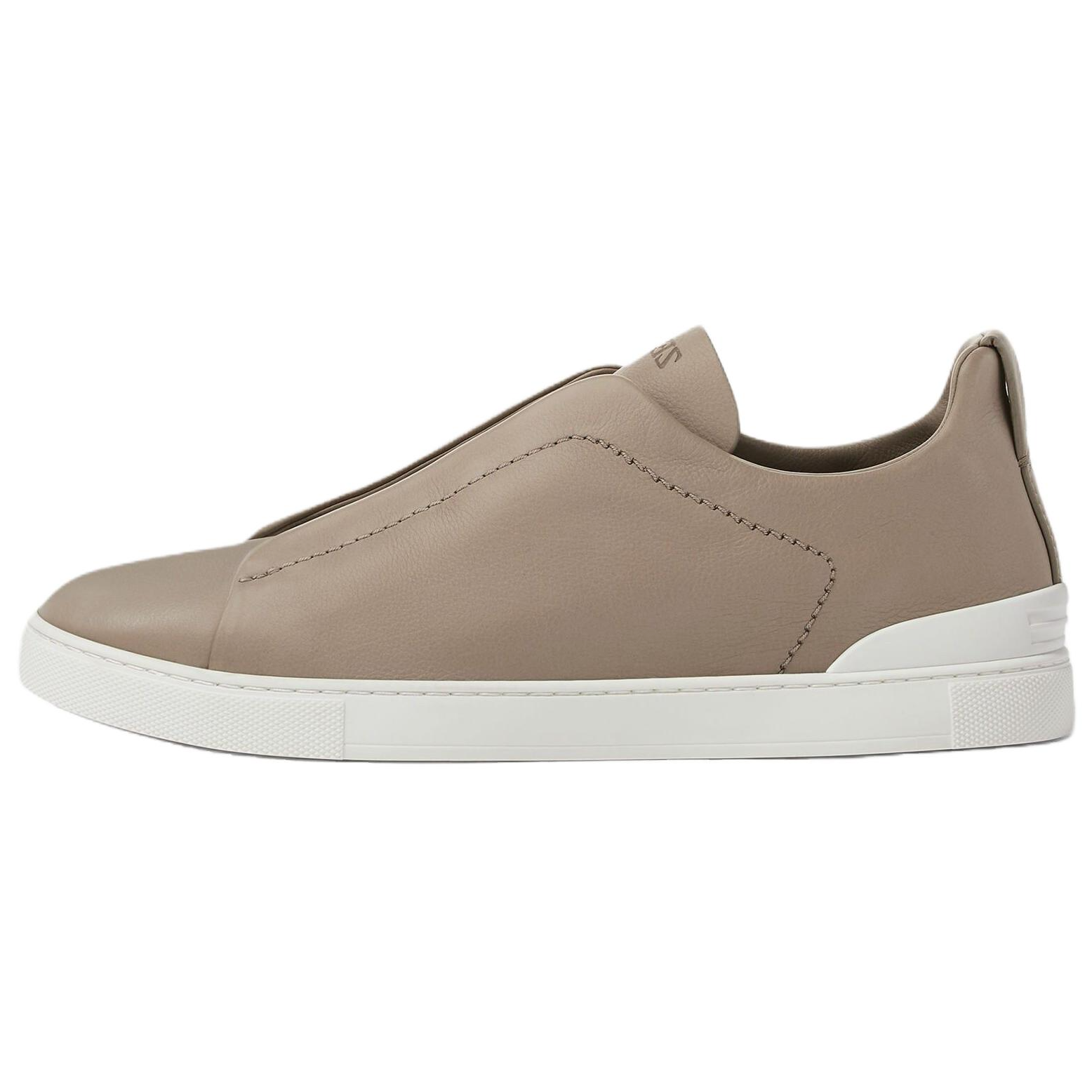 

Ermenegildo Zegna Кроссовки для скейтбординга Zegna Triple Stitch Low Top, мужские, серо-коричневые