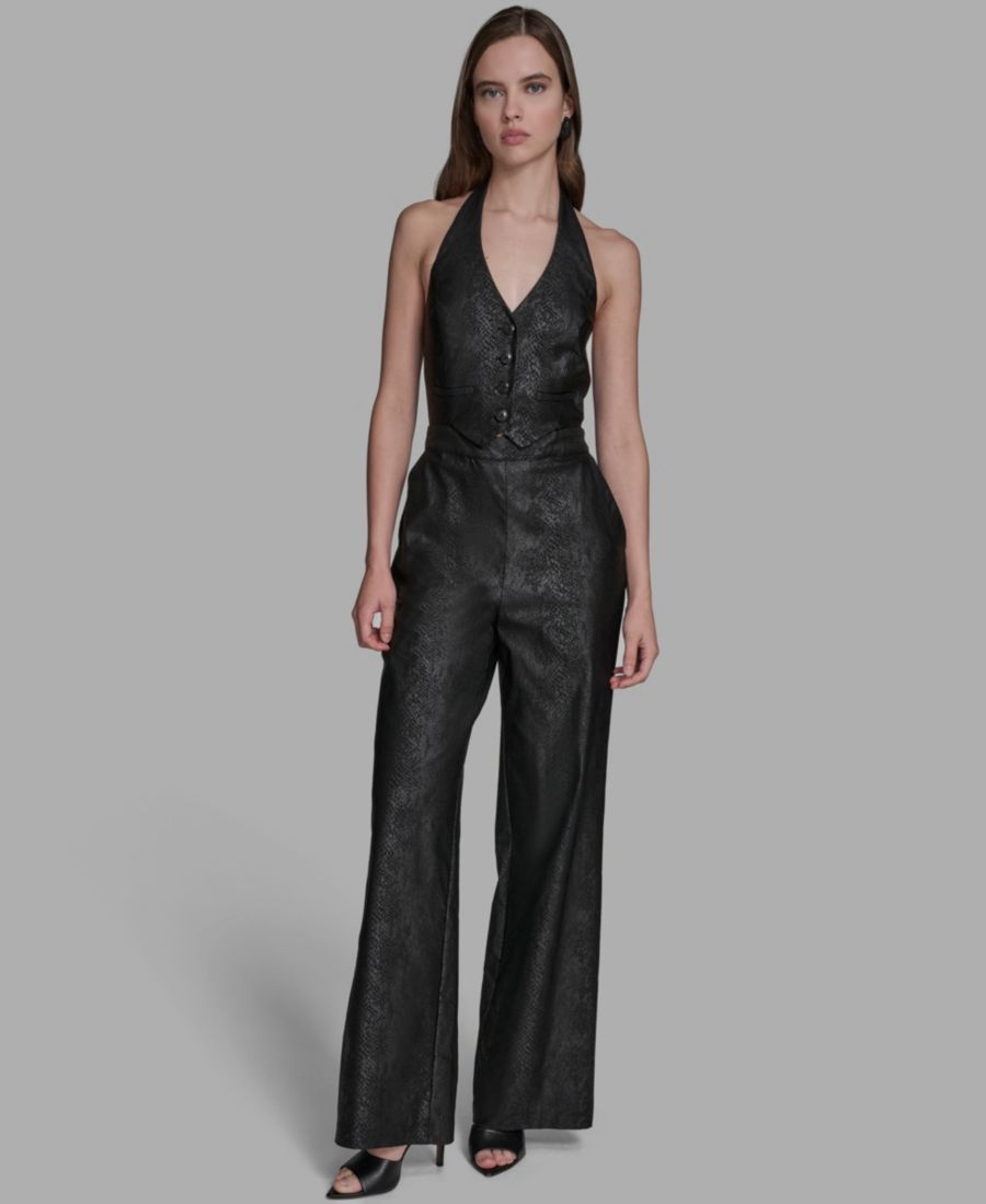 

Женский комбинезон из двух частей с завязками на шее BCBG, Black