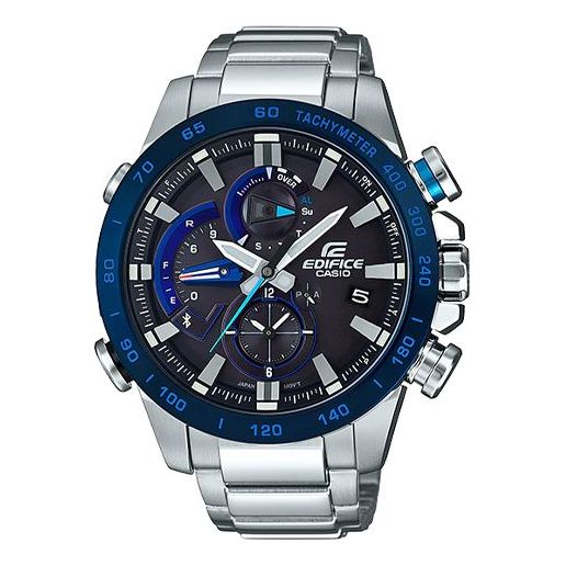

Часы CASIO Quartz EDIFICE Solar Powered Stainless Steel Strap Waterproof Sports Mens Silver Analog, серебряный