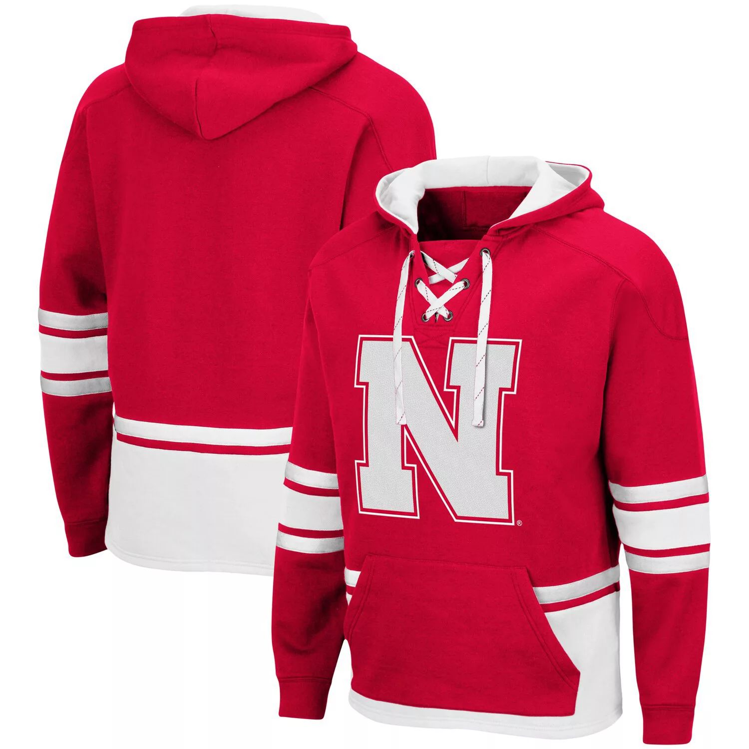 

Мужской пуловер с капюшоном Colosseum Scarlet Nebraska Huskers на шнуровке 3.0