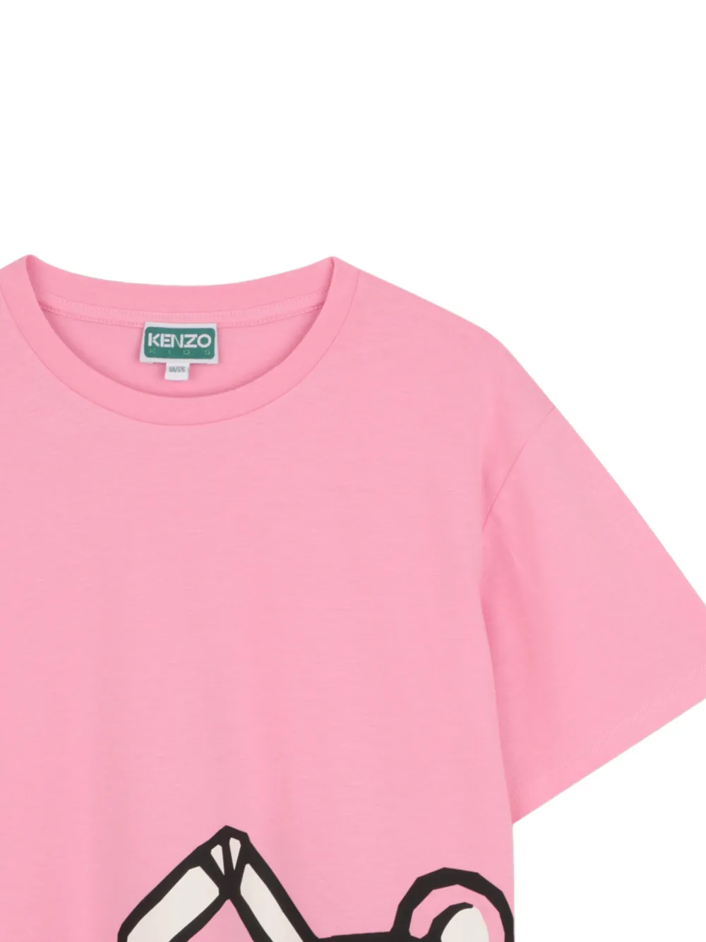 Платье с короткими рукавами и мультяшным принтом Kenzo Kids, розовый — фото 3