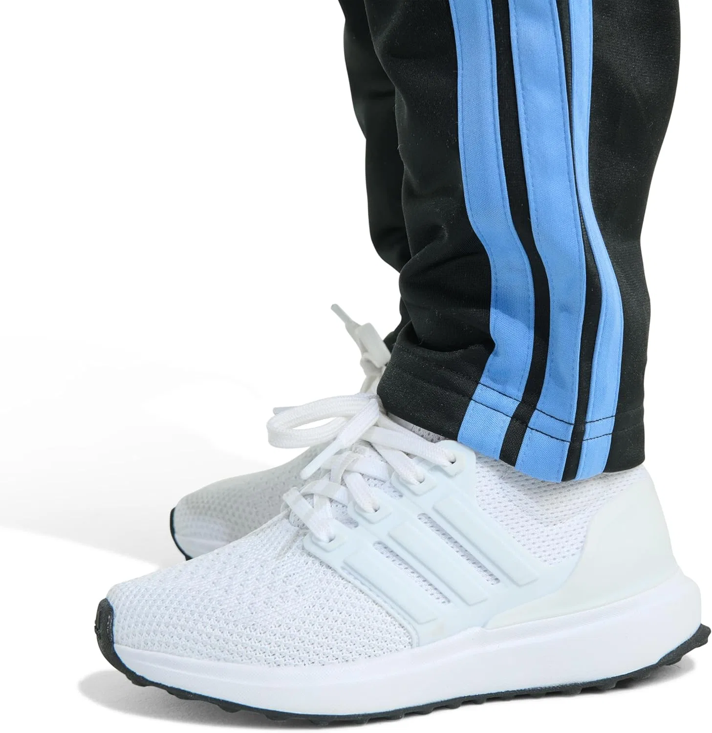 Детский комплект Adidas из двух предметов: футболка с длинными рукавами и капюшоном, меланжевая, и брюки, Blue With Light Blue Mélange — фото 4