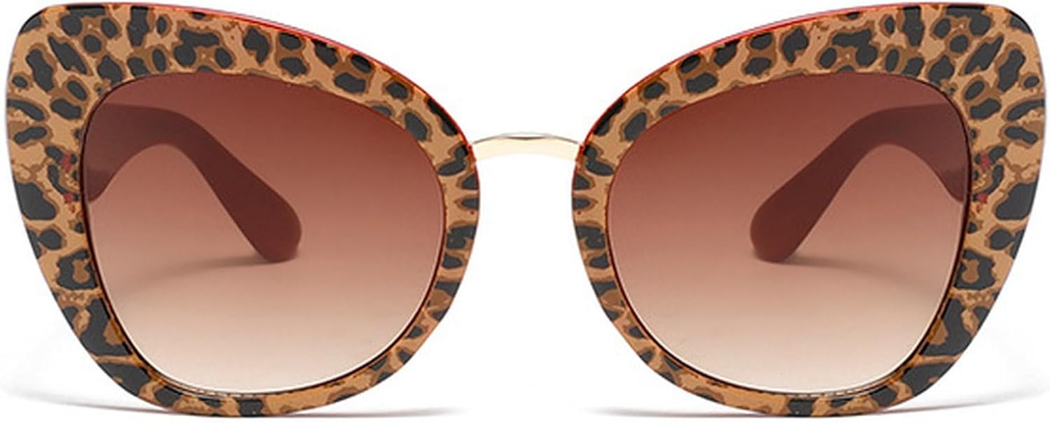 

Ретро-модные винтажные солнцезащитные очки «кошачий глаз» для женщин, классические винтажные солнцезащитные очки большого размера с защитой от УФ-излучения UV400 для активного отдыха и путешествий mincl, Red Leopard