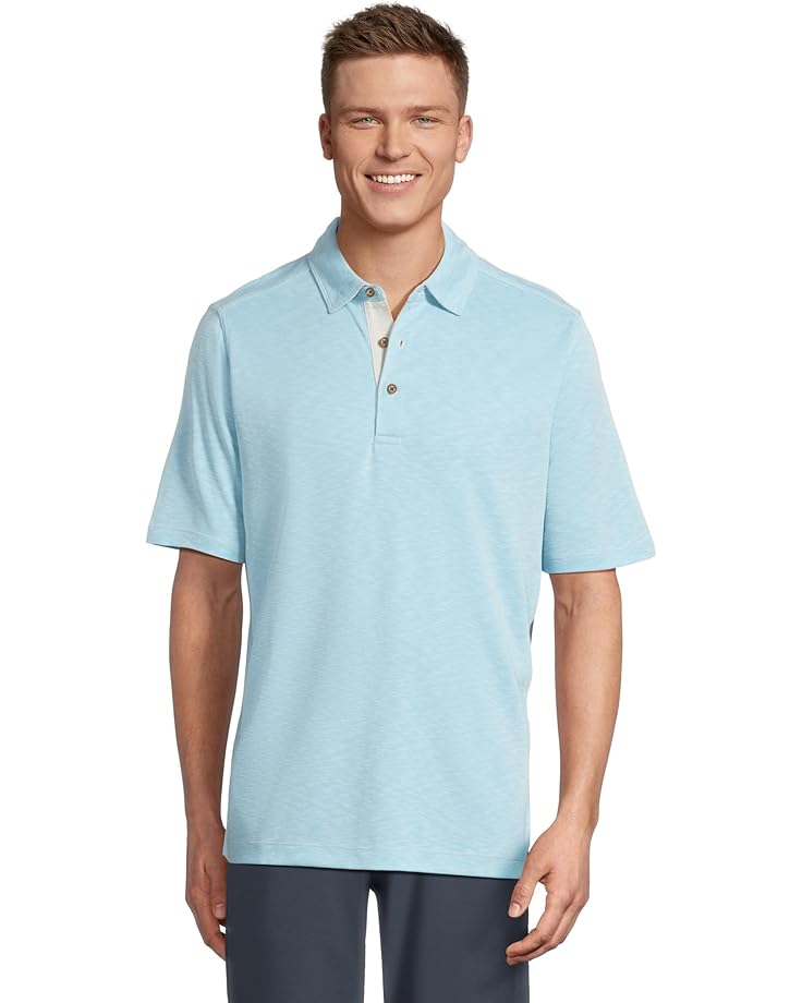 

Рубашка поло Johnston & Murphy Slub Polo, цвет Turquoise