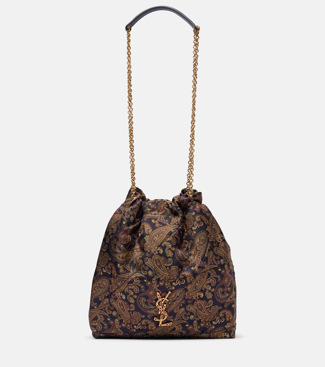 

Плечевая сумка Jamie из шелкового твила Saint Laurent, Navy Multicolor