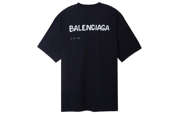 Футболка hand drawn t-shirt large fit 'black' Balenciaga, черный — фото 2