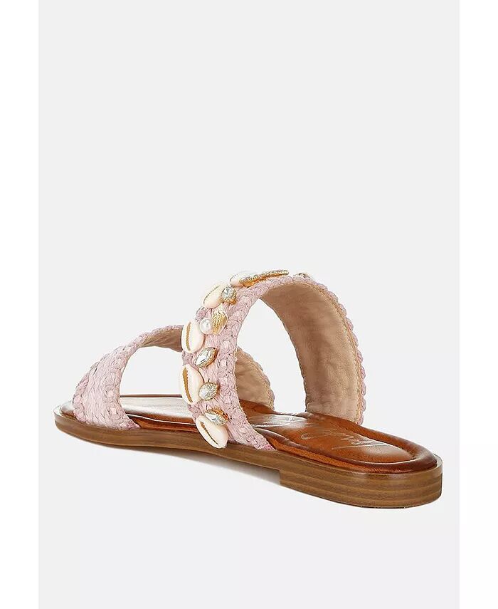 Сандалии из ракушечника и рафии Slip On London Rag, розовый — фото 2