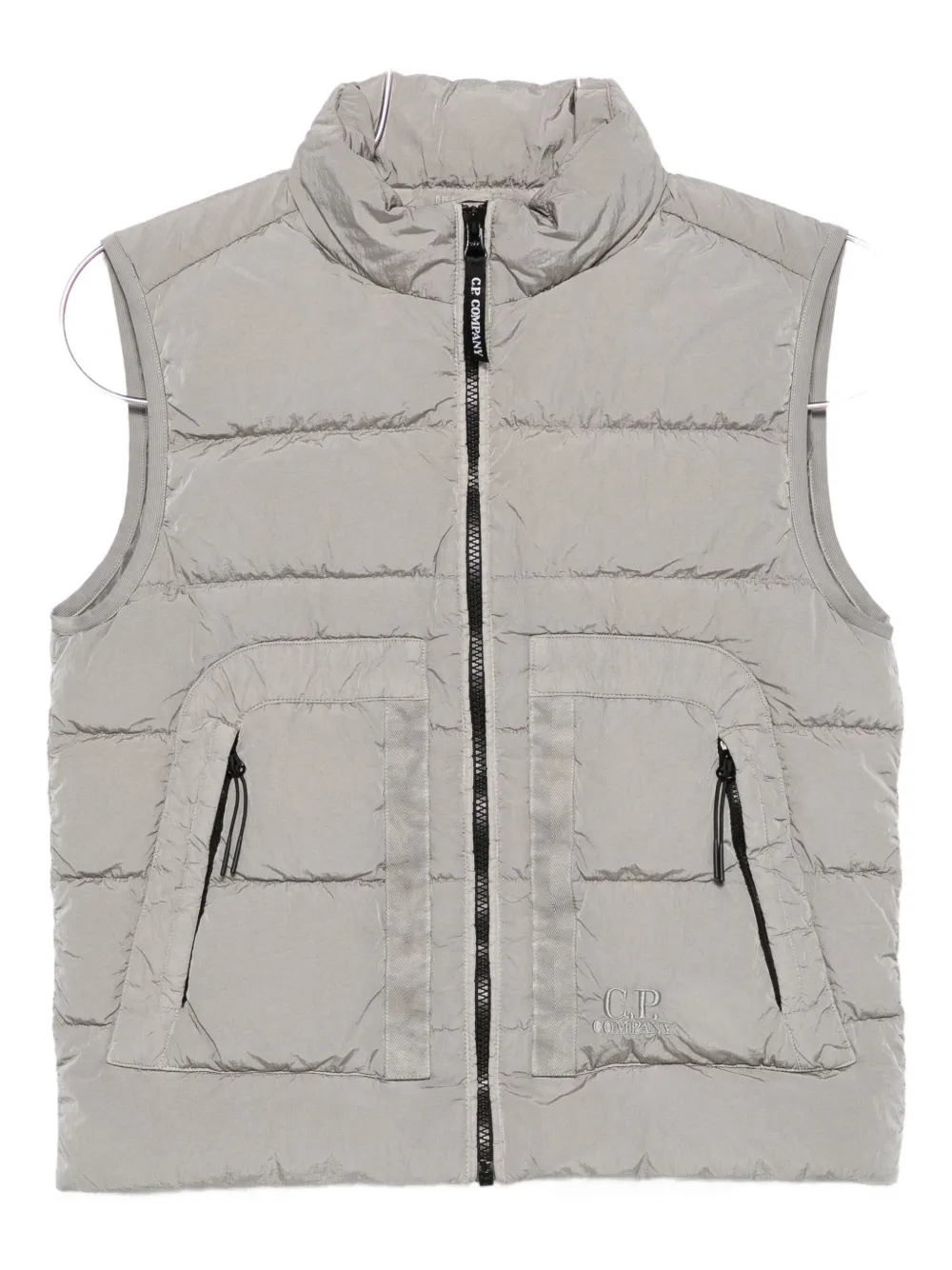 

Стеганый жилет на молнии спереди C.P. Company Kids, серый