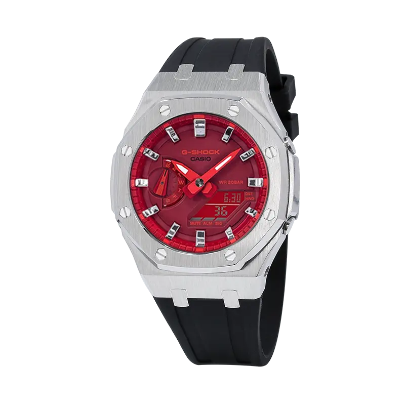 

Часы Casio G-Shock Analog-Digital 2100 Series, арт. GA-2100-4A, черный/серебристый/красный