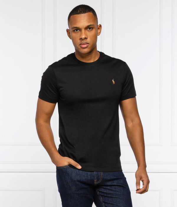 Футболка Polo Ralph Lauren Custom Slim Fit с короткими рукавами, черный — фото 3