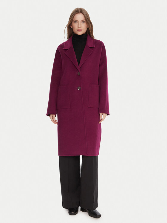 

Шерстяное пальто regular fit 28F7DN082 United Colors Of Benetton, фиолетовый
