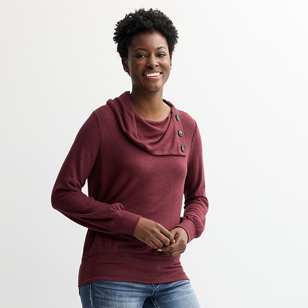 

Женский топ с длинными рукавами и воротником-капюшоном на пуговицах Apt. 9, Port Royale