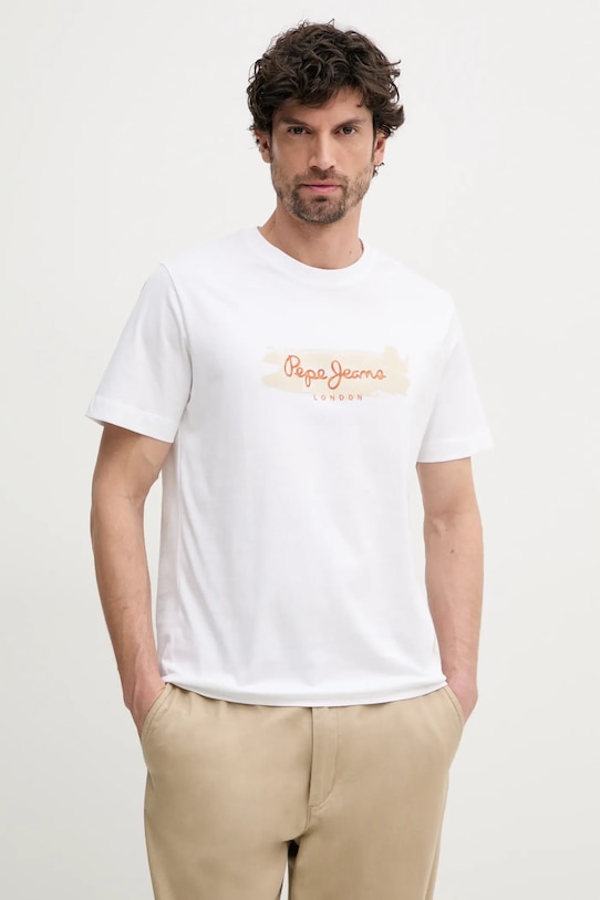 

Хлопковая футболка PICTHON Pepe Jeans, белый