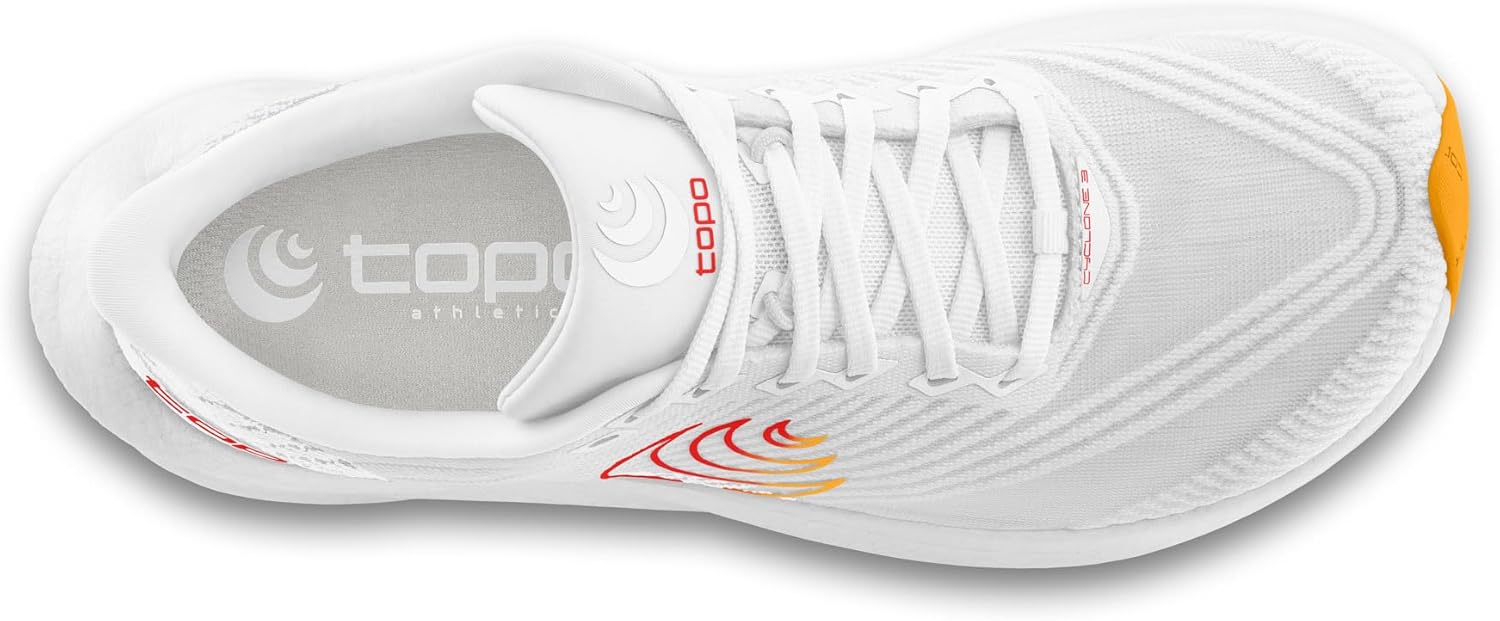 Мужские кроссовки Topo Athletic Cyclone 3 с легкой конструкцией и удобной посадкой, перепад 5 мм, для бега по дороге, белый — фото 4