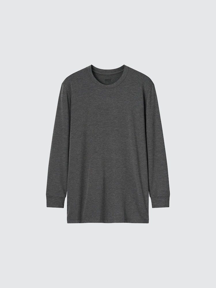 

Футболка Heattech с круглым вырезом Uniqlo, темно-серый