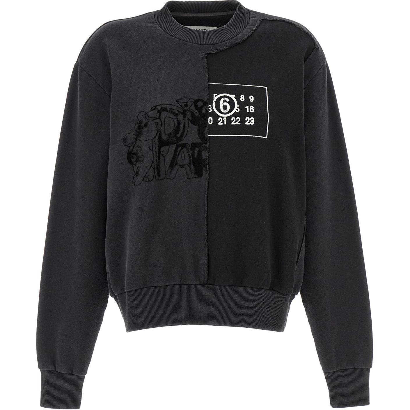 

Свитшот с принтом Numbers от MM6 Maison Margiela, темно-серый