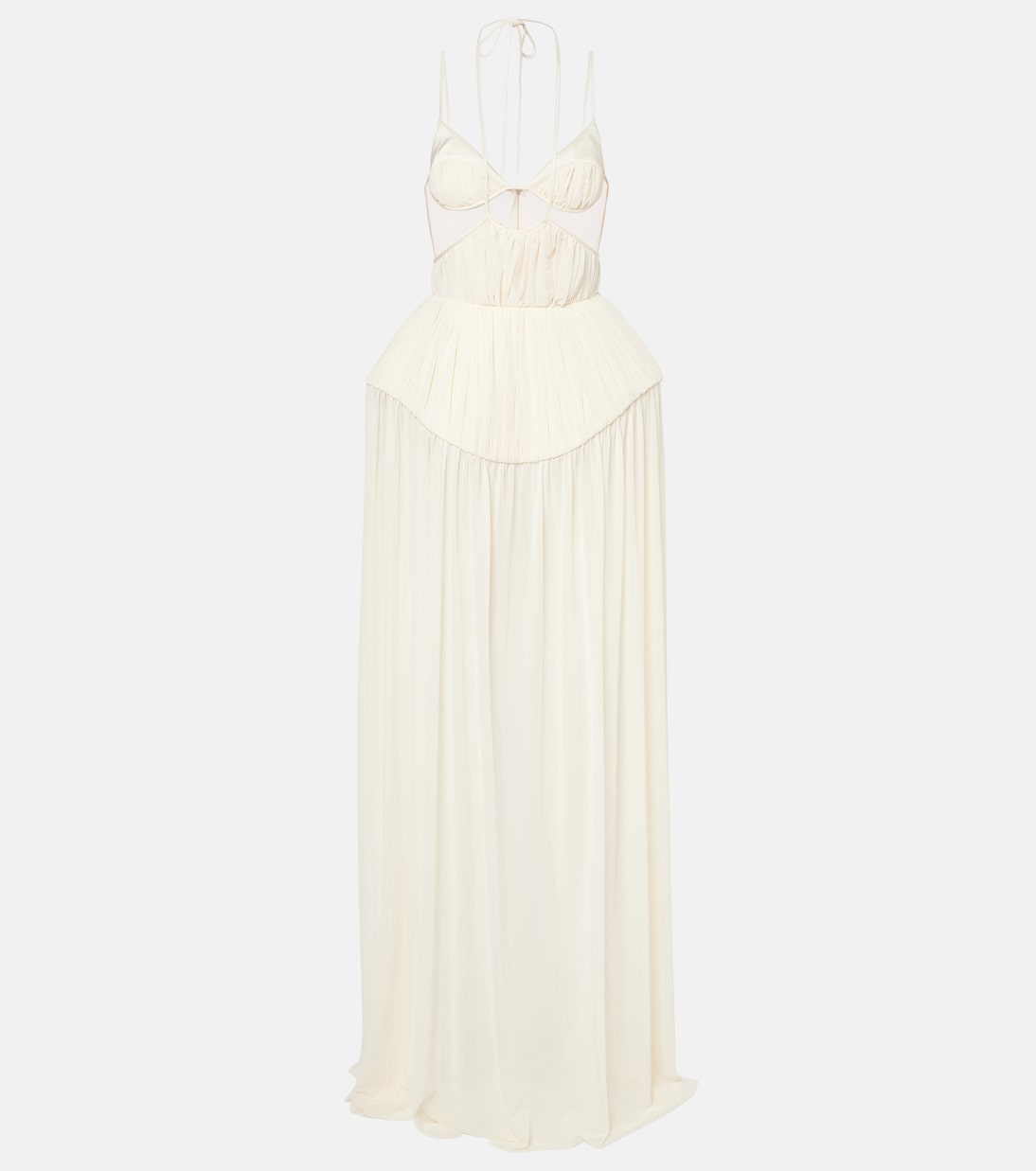 

Платье с вырезом и складками David Koma, белый