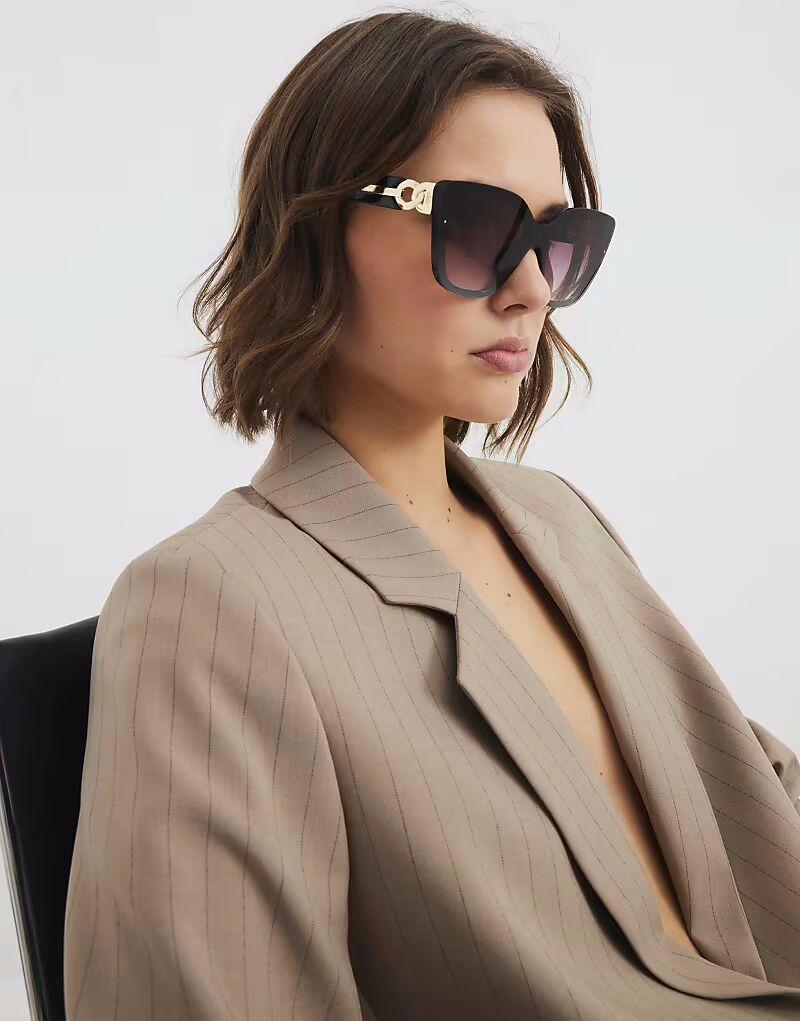 

Солнцезащитные очки River Island Cat eye черного цвета