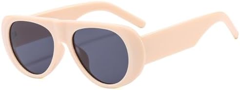 

Новые модные солнцезащитные очки в ретро-стиле с большой оправой 2025 года: мужские, с защитой от УФ-излучения, овальной формы, женские, в минималистичном стиле WQFFQWK, Beige