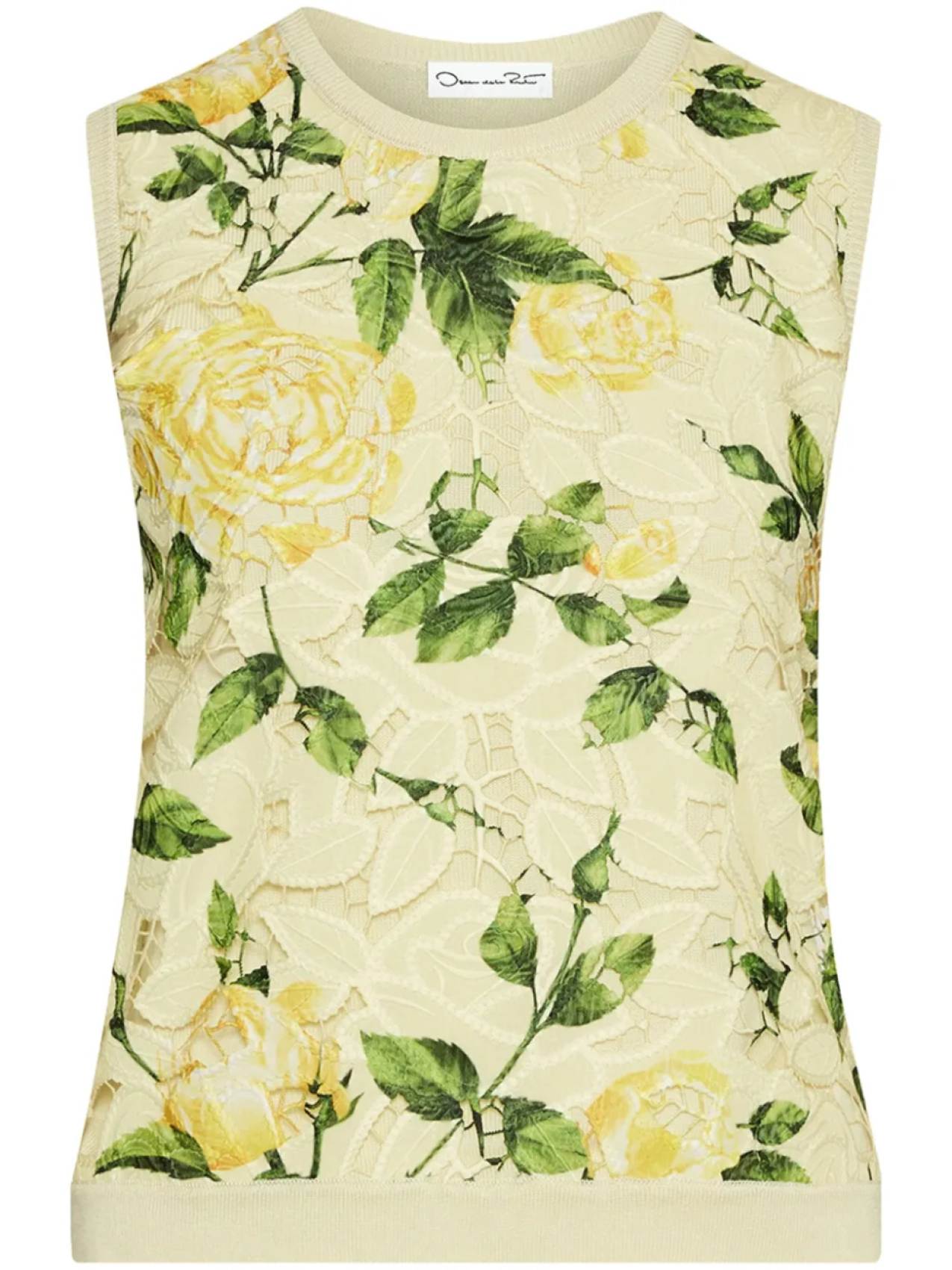 

Oscar de la Renta топ English Rose без рукавов, желтый