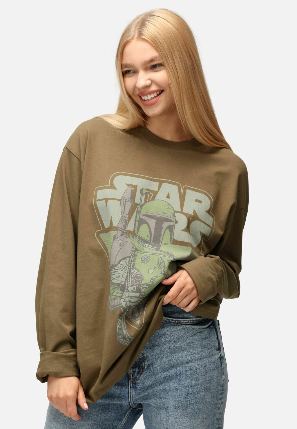 

Рубашка с длинным рукавом LANGARM STAR WARS THE MANDALORIAN TONAL PRINT Re:Covered, цвет khaki