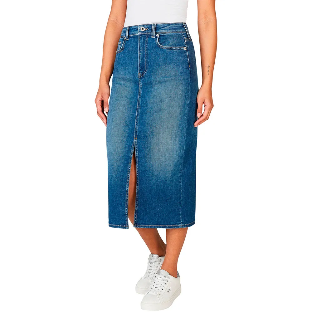 

Юбка Pepe Jeans PL901186 Midi denim skirt, синий