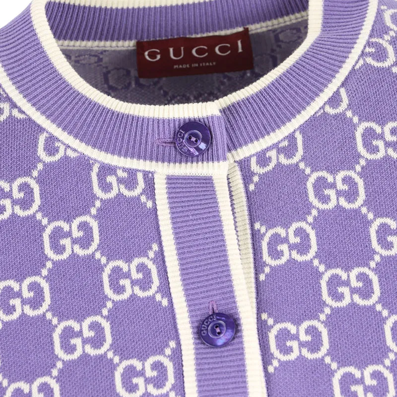 Кардиган на пуговицах Gg GUCCI, Purple — фото 4
