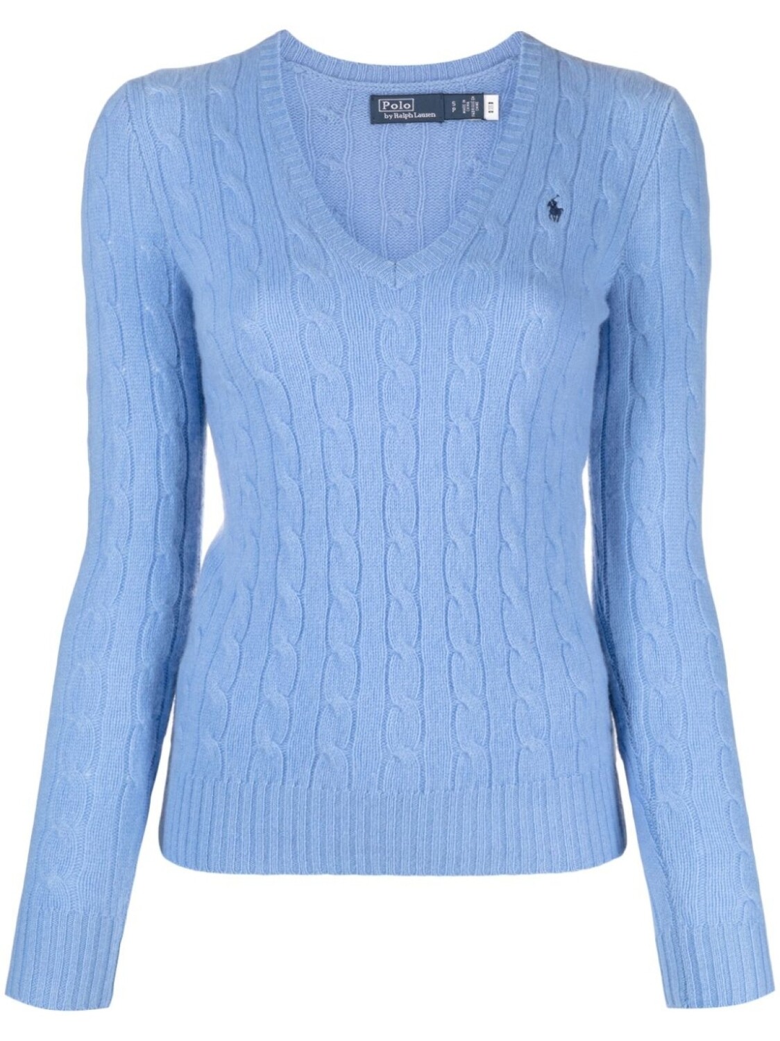 

Polo Ralph Lauren джемпер фактурной вязки с V-образным вырезом, синий