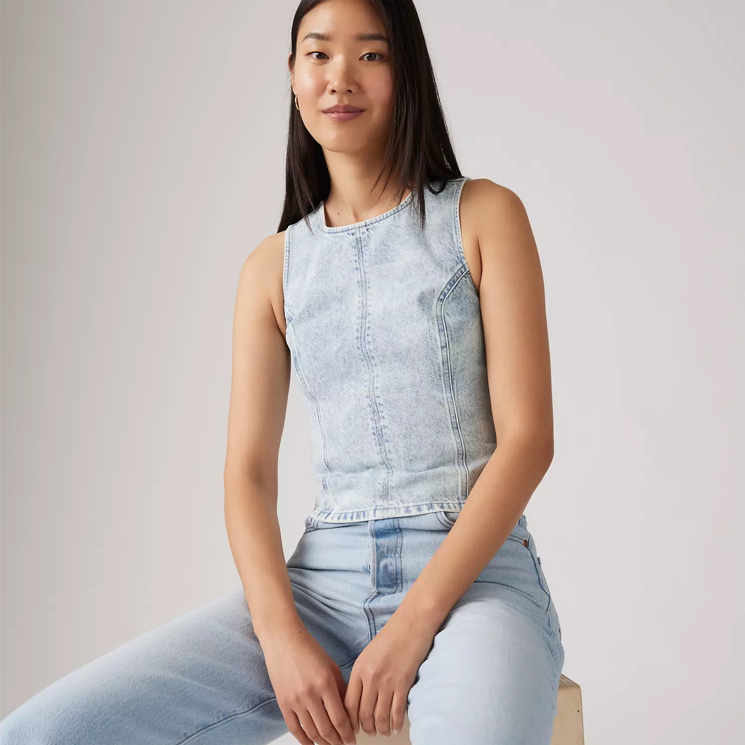

Топ-топ из денима Topanga Levi's, цвет Healing Waters Top - Medium Wash