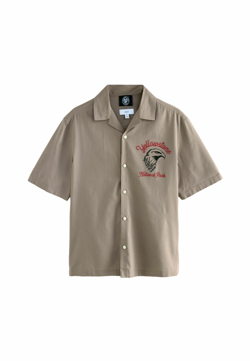 

Рубашка REGULAR FIT - NATIONAL PARK BACK PRINT SHORT SLEEVE Next, бежевый