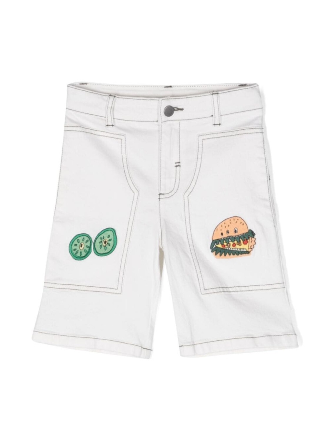 

Stella McCartney Kids джинсовые шорты Burger Monster, белый