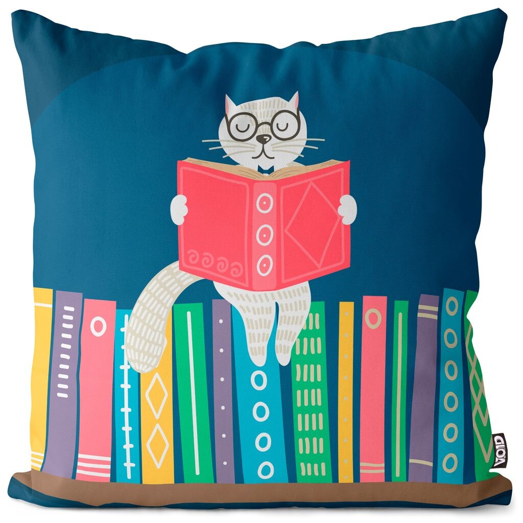 

Чехол на подушку VOID Cat Reading Stories Полиэстер Водонепроницаемая подушка для улицы и дома Размер: 60 x 60 см