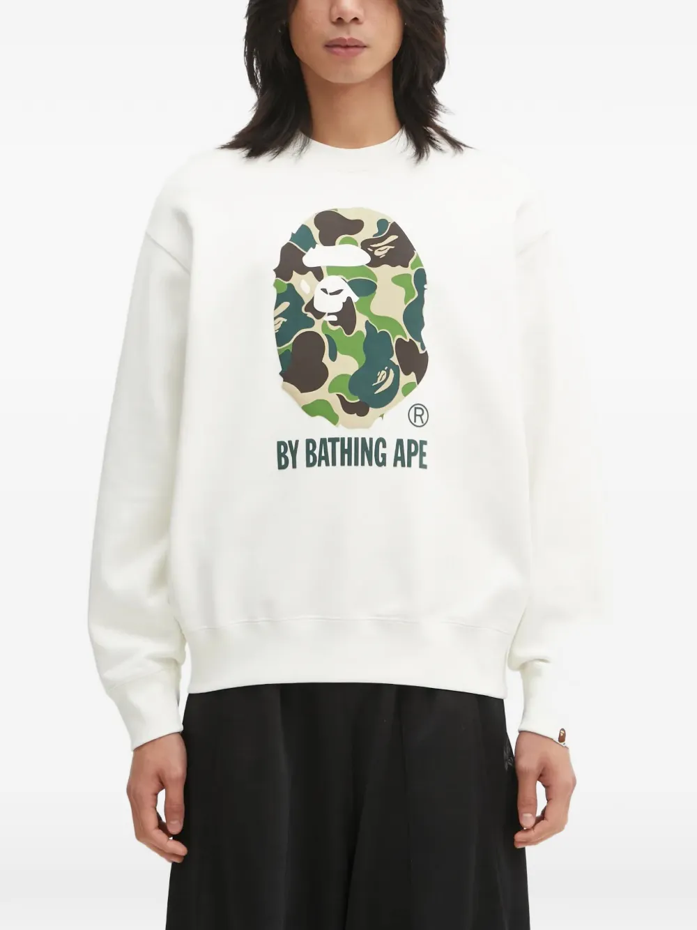 

Свитшот с принтом "голова обезьяны" и камуфляжным рисунком abc A BATHING APE, бежевый