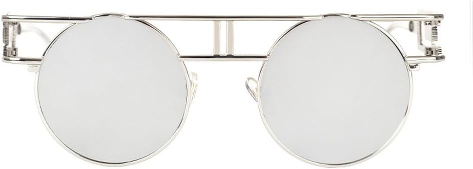 

Круглые солнцезащитные очки из сплава для женщин и мужчин, модные, в крупной оправе, зеркальные, женские, в стиле стимпанк, с защитой от УФ-излучения UV400 HVTVTLA, C5silver Mirror