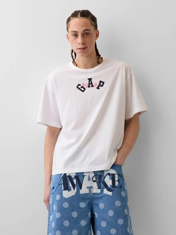 Футболка с логотипом gap awake ny relaxed Gap, Optic White — фото 3