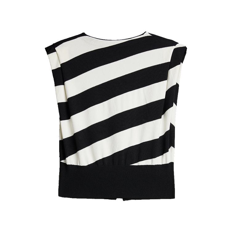 

ELLE Трикотажный джемпер женский в полоску с V-образным вырезом Moderate