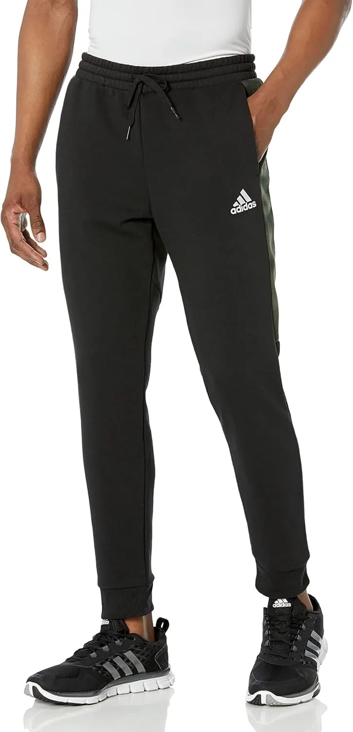 Мужские брюки Adidas Essentials из французской махровой ткани с камуфляжным принтом, черный — фото 2