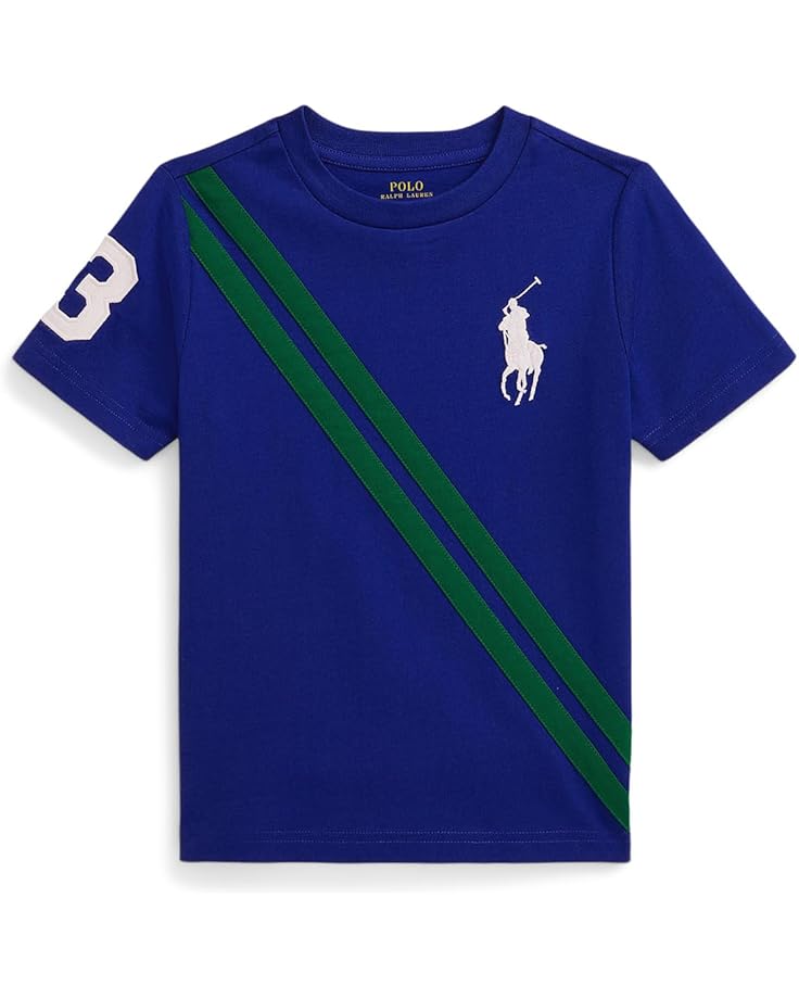 

Футболка Polo Ralph Lauren Kids Big Pony Heavyweight Cotton Jersey Tee, цвет Classic Azure/Atheltic Green