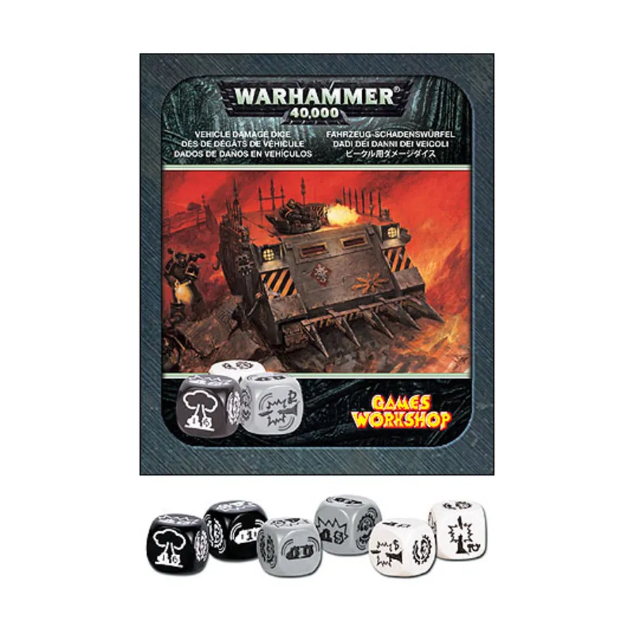 

Кубик повреждения транспортного средства (жесть Хаоса) (12), Warhammer 40,000 - Dice (Games Workshop)