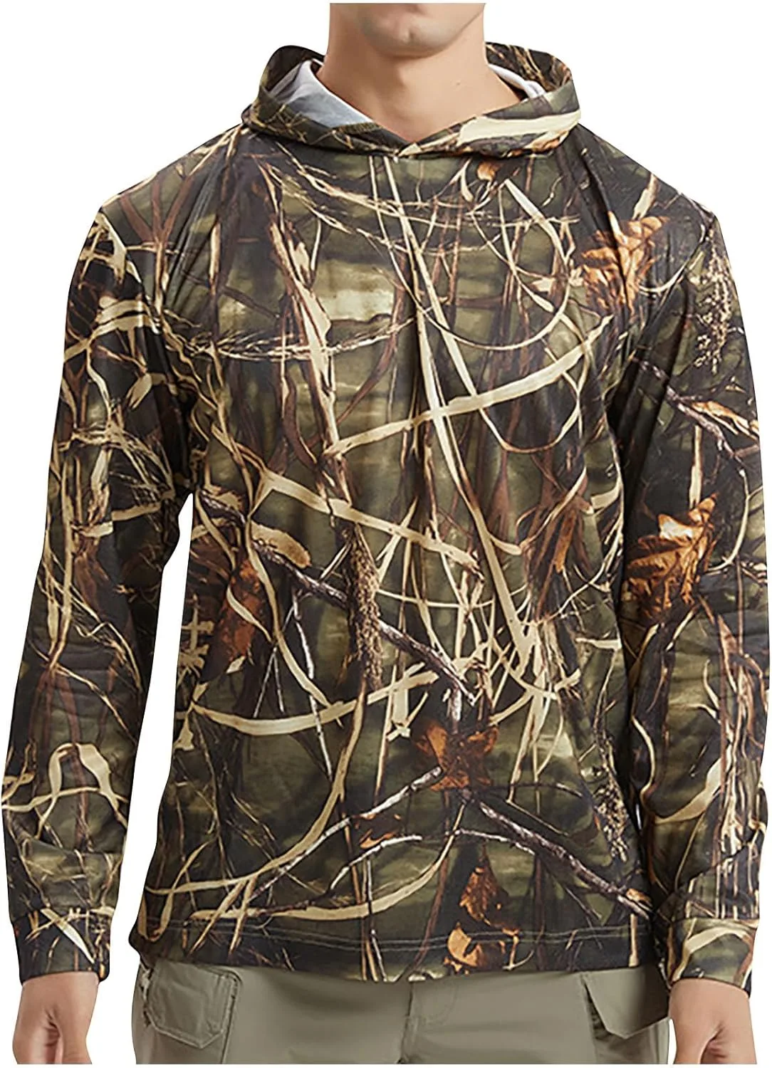 

Мужская охотничья толстовка с капюшоном Pullover тонкая быстросохнущая Camo