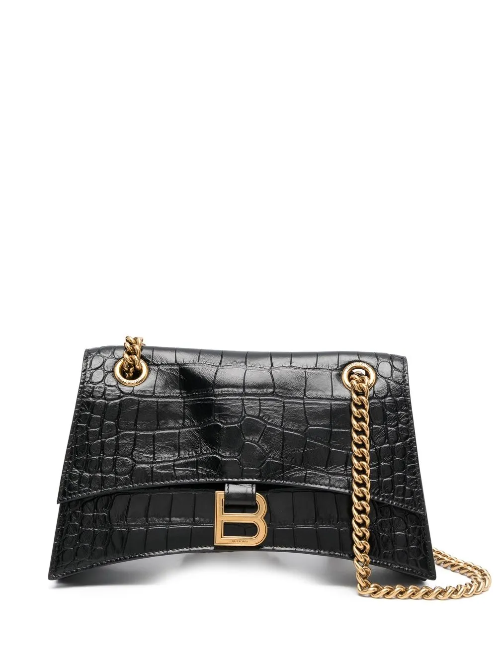 

Маленькая сумка на плечо Crush с тиснением под крокодила BALENCIAGA, черный