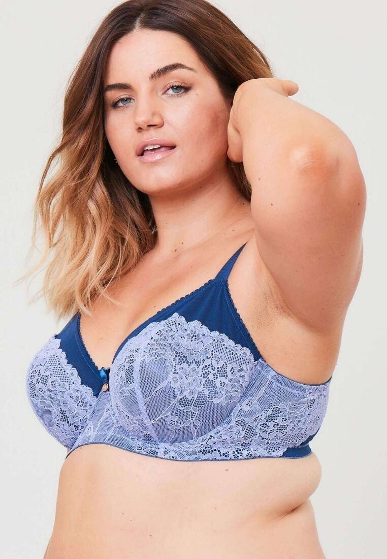 

Кружевной бюстгальтер на косточках в тон Oola Lingerie, темно-синий