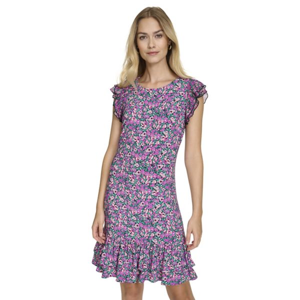 

Женское мини-платье с принтом на рукавах и юбке с оборками Harper Rose, цвет ditsy floral