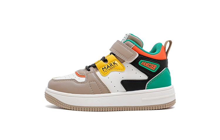 

Высокие детские скейтерские кроссовки из искусственной кожи FAIRWHALE, белый/хаки