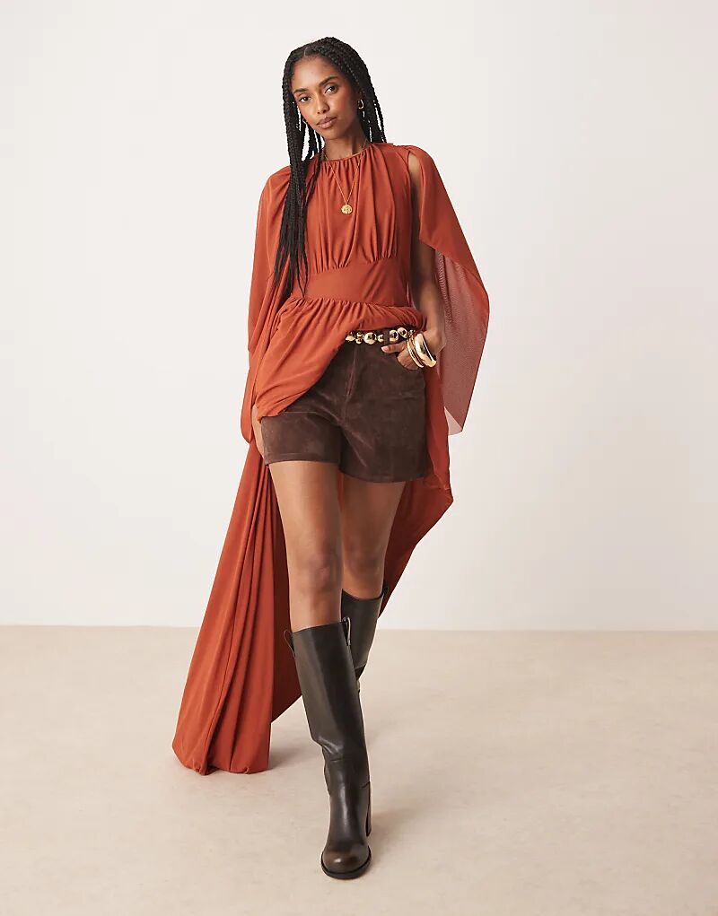 

Короткие замшевые шорты Free People Tippi в цвете «цикорий-кофе»