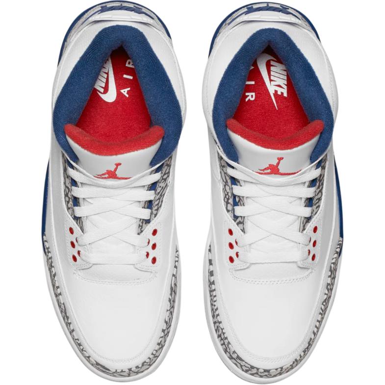 Jordan Air 3 противоскользящие износостойкие высокие детские ботинки white blue — фото 4