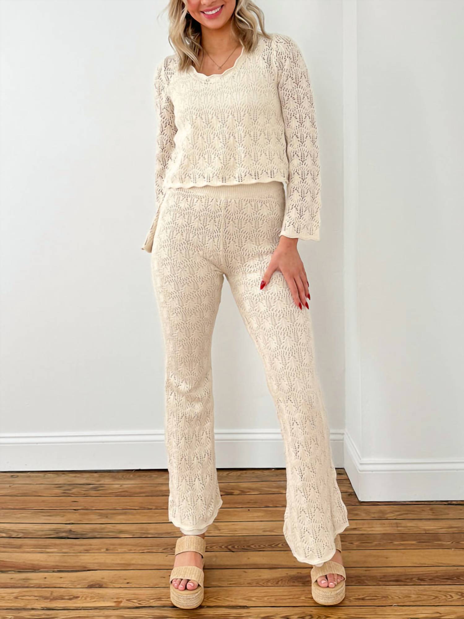 

Georgie Pant In Natural Saltwater Luxe, Natural
